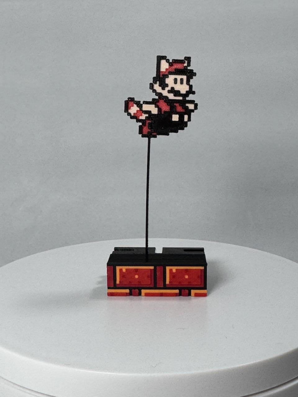 Mario Flying Racoon Mario Raccoon Flying Pixel Art Figurine - Super Mario Bros 3 - Etsy