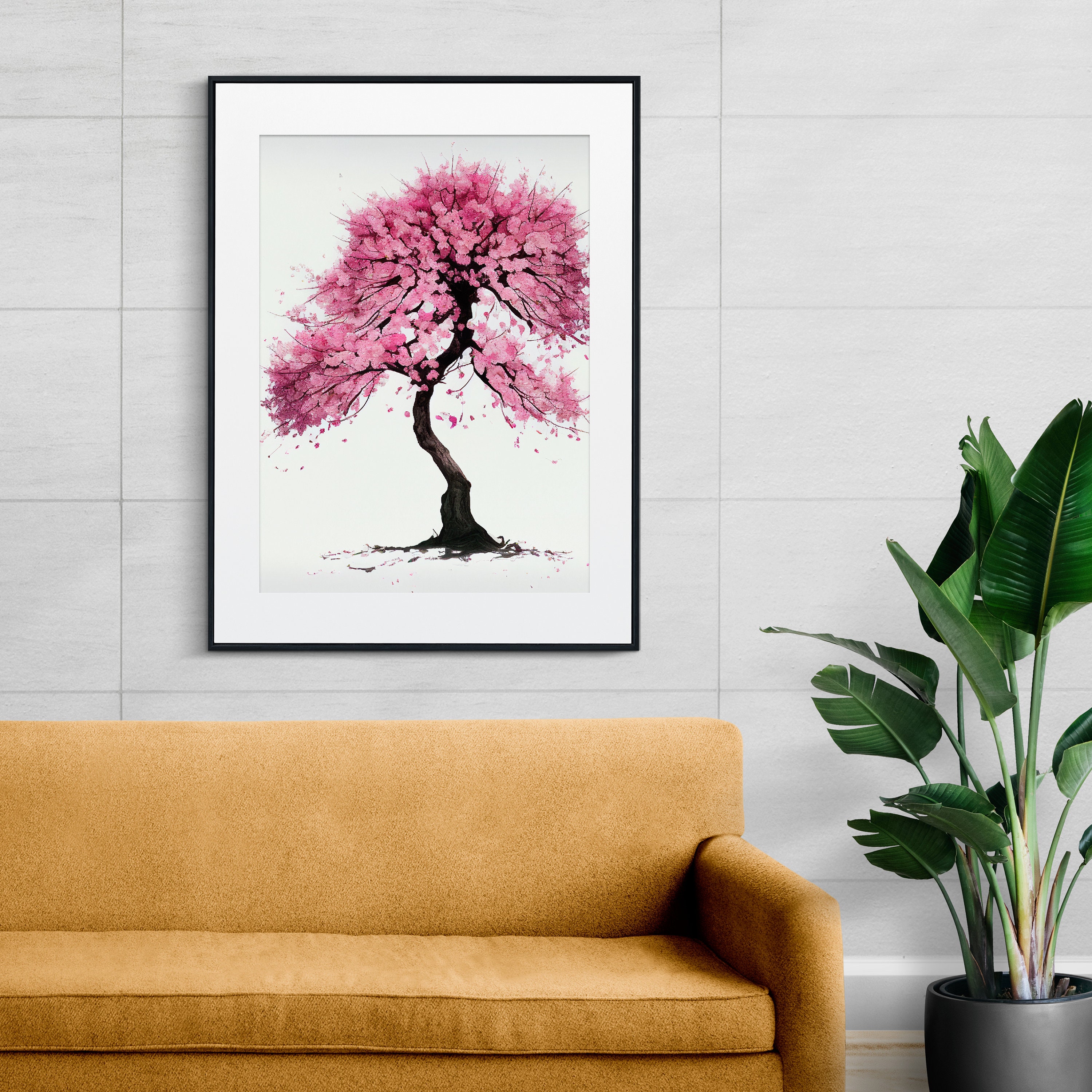 Abstract Japanese Cherry Blossom Tree Print, Japanese Cherry Blossom ...