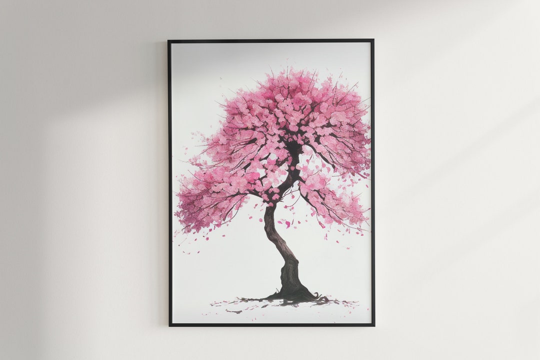 Abstract Japanese Cherry Blossom Tree Print, Japanese Cherry Blossom ...