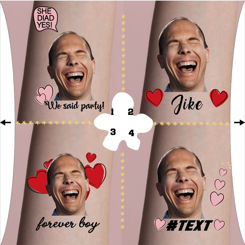 Custom Temporary Tattoos Custom Tattoos Custom Face Tattoos Etsy