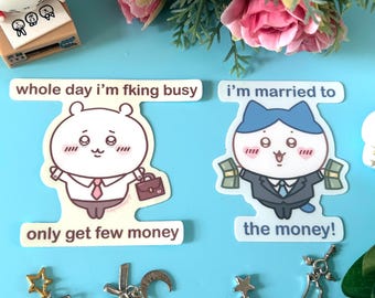 Chiikawa Hachiware Money Employment Stickers - 3 designs