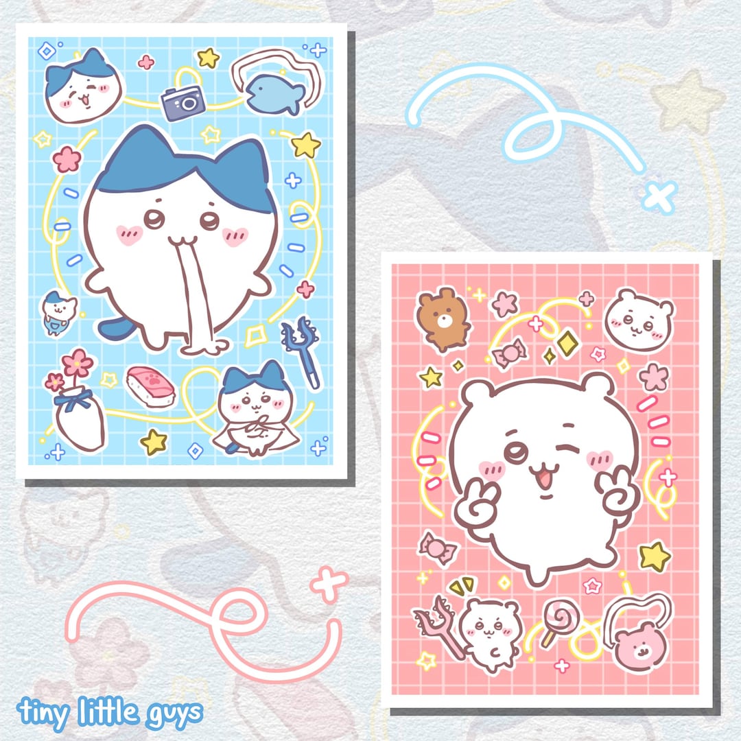 Chiikawa & Hachiware Deco Style 5x7 Print - Etsy