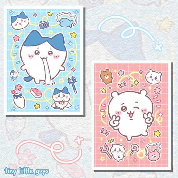 Chiikawa & Hachiware Deco Style 5x7 Print - Etsy