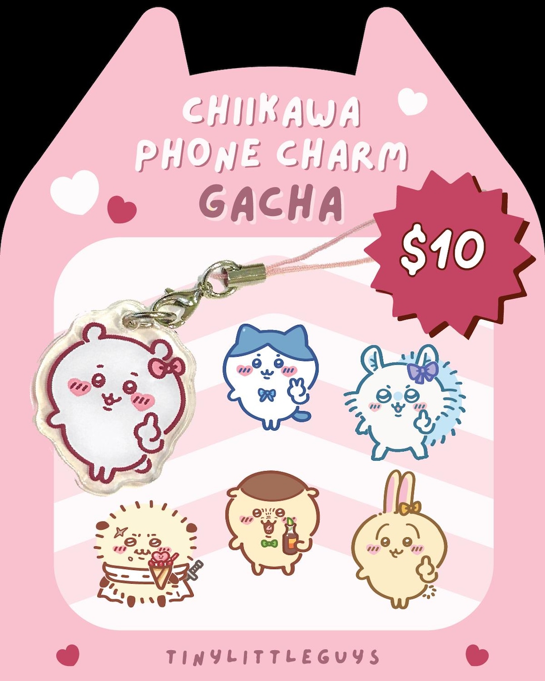 Chiikawa & Friends Acrylic Phone Charms GACHA - Etsy