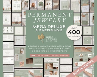 BOHO Permanent Jewelry Business Starter Kit, Business Bundle, Permanent Jewelry Marketing with Consent Forms, Instagram Posts, Care Card