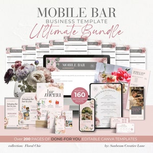 Mobile Barkeeper Bundle, Mobile Barkeeper Vertrag, Mobile Bar Intake Form, Event Barkeeper Service, Getränkekarte, Vorlagen für Mobile Bar