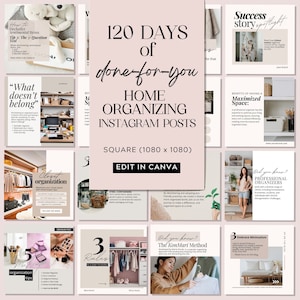 Home Organizing Instagram Post, Home Organization Instagram Templates, Canva Social Media Templates for Home Organizer, Realtor, Interior image 1