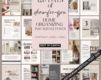 Home Organizing Instagram Post, Home Organization Instagram Templates, Canva Social Media Templates for Home Organizer, Realtor, Interior