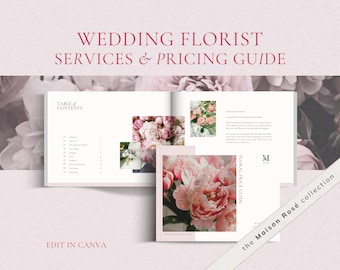 Wedding Florist Pricing Template, Elegant Canva Guide (Digital Download)
