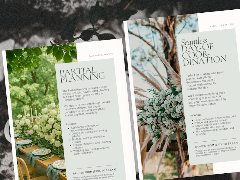 Wedding Planner Pricing Guide Template, Editable Pricing Guide