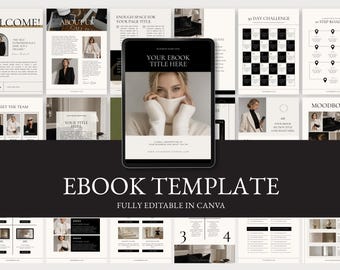 Ebook Template for Coaches, Freelancers, Course Creators | Quiet Luxury Canva Workbook