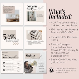 Home Organizing Instagram Post, Home Organization Instagram Templates, Canva Social Media Templates for Home Organizer, Realtor, Interior image 7