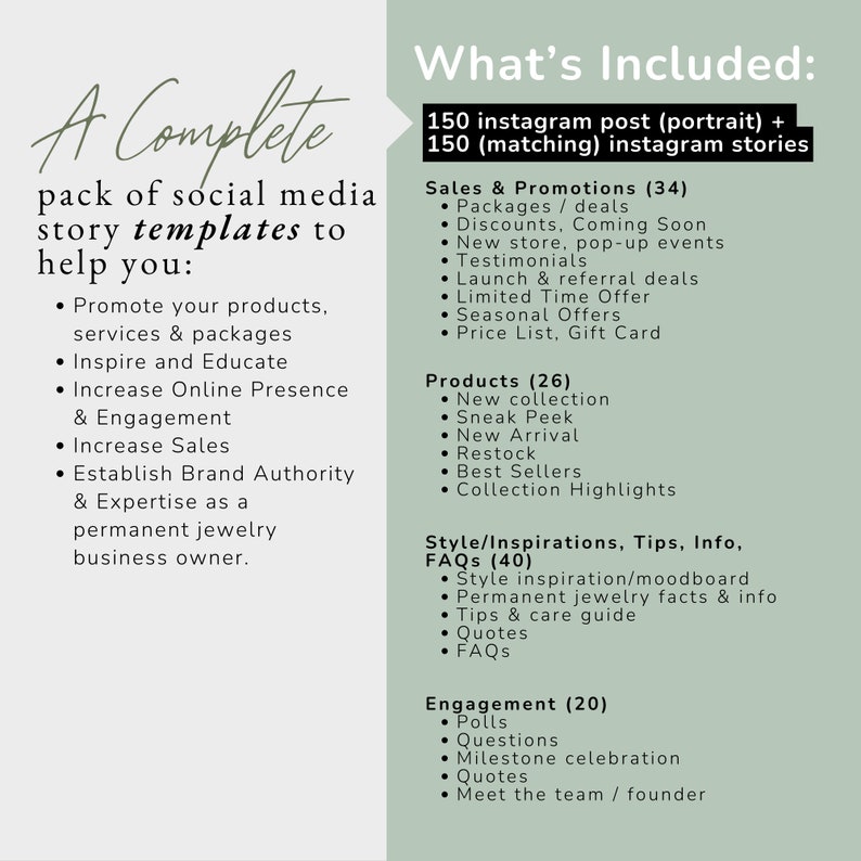 Permanent Jewelry Social Media Posts and Story, Canva Social Media ...