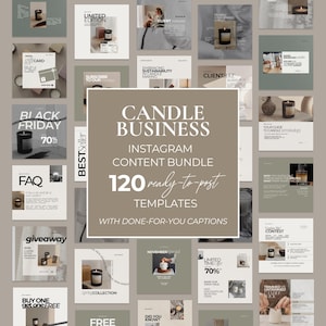 Candle Business Social Media Posts, Canva Instagram Template, Social Media Caption, Instagram Template for Candle Business, Candle Marketing