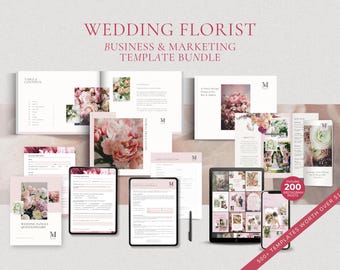 Wedding Florist Business Template Bundle, Canva (Digital Download)