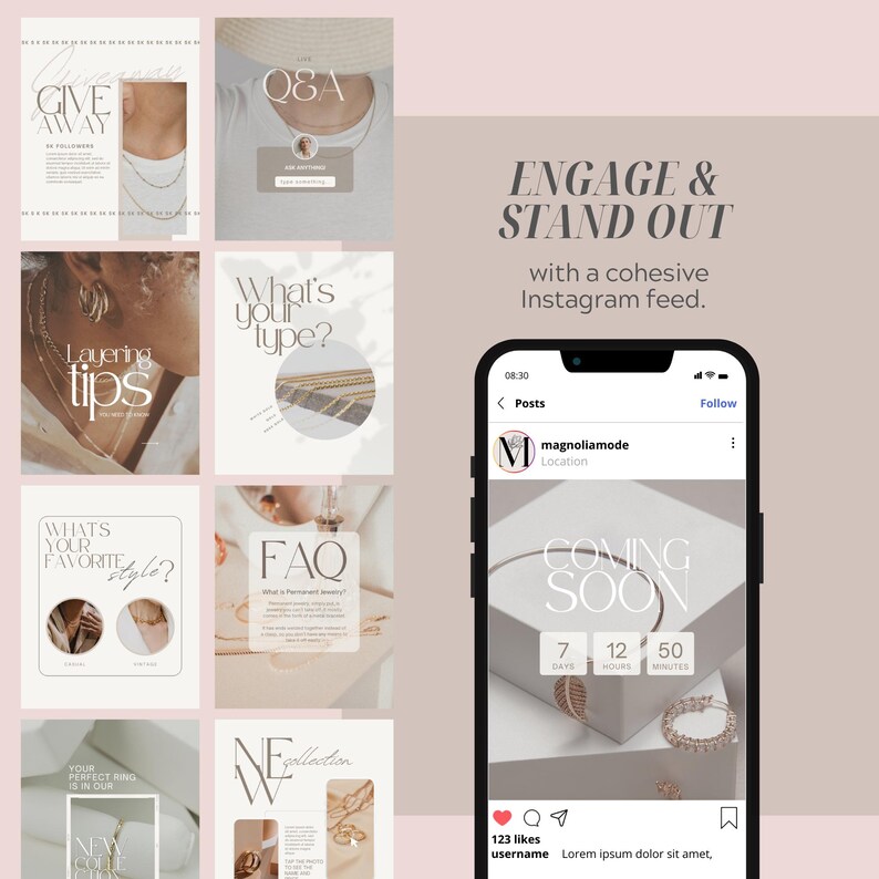 Editable Permanent Jewelry Social Media Posts | Canva Instagram ...