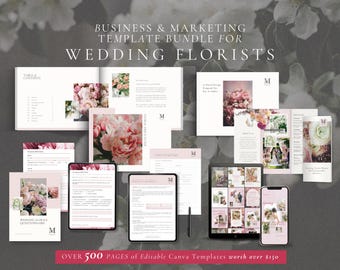 Wedding Florist Business Bundle, Canva Templates (Digital Download)