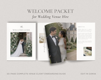 Wedding Venue Welcome Guide Canva Template, Client Onboarding Packet (Digital Download)