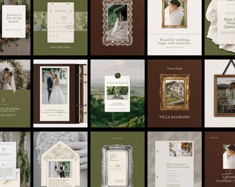 Wedding Planner Instagram Templates Canva, Quiet Luxury Social Media Posts, Old Money Aesthetic Bundle for Event Planner