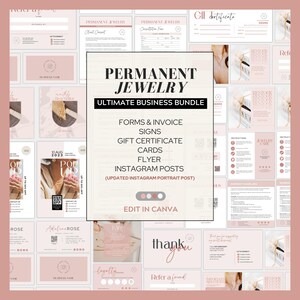 Formulaires de consentement pour bijoux permanents, Modèles de publication Instagram pour bijoux permanents, Bundle affaires pour bijoux permanents, Outils pour bijoux permanents