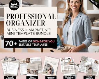 Professional Organizer Forms Bundle with Home Organizer Flyer & brochure, Intake Form, Client Proposal for Professional Organizing Business