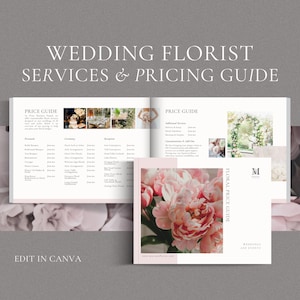Wedding Florist Price Guide Template, Canva Flower Pricing Guide, Services and Pricing Guide for Wedding Florist, Event Florist, Flower Shop