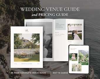 Wedding Venue Pricing Guide, Editable Canva Event Venue Rental Catalog Template, Printable and Digital Venue Hire Brochure