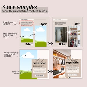 Home Organizing Instagram Post, Home Organization Instagram Templates, Canva Social Media Templates for Home Organizer, Realtor, Interior image 6