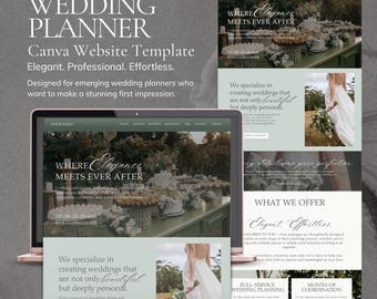 Modèle de site web bohème pour organisateur de mariage, page d'accueil élégante sur Canva