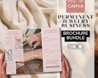 Permanent Jewelry Business Brochure Template Bundle (Canva Editable)
