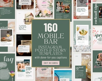 Mobile Bar Instagram Post Vorlagen, Barkeeper Social Media