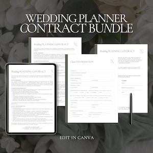 Wedding Planner Contract Template, Editable Contract Template, Event Planner Form, Wedding Planning Contract Template for Wedding Planners