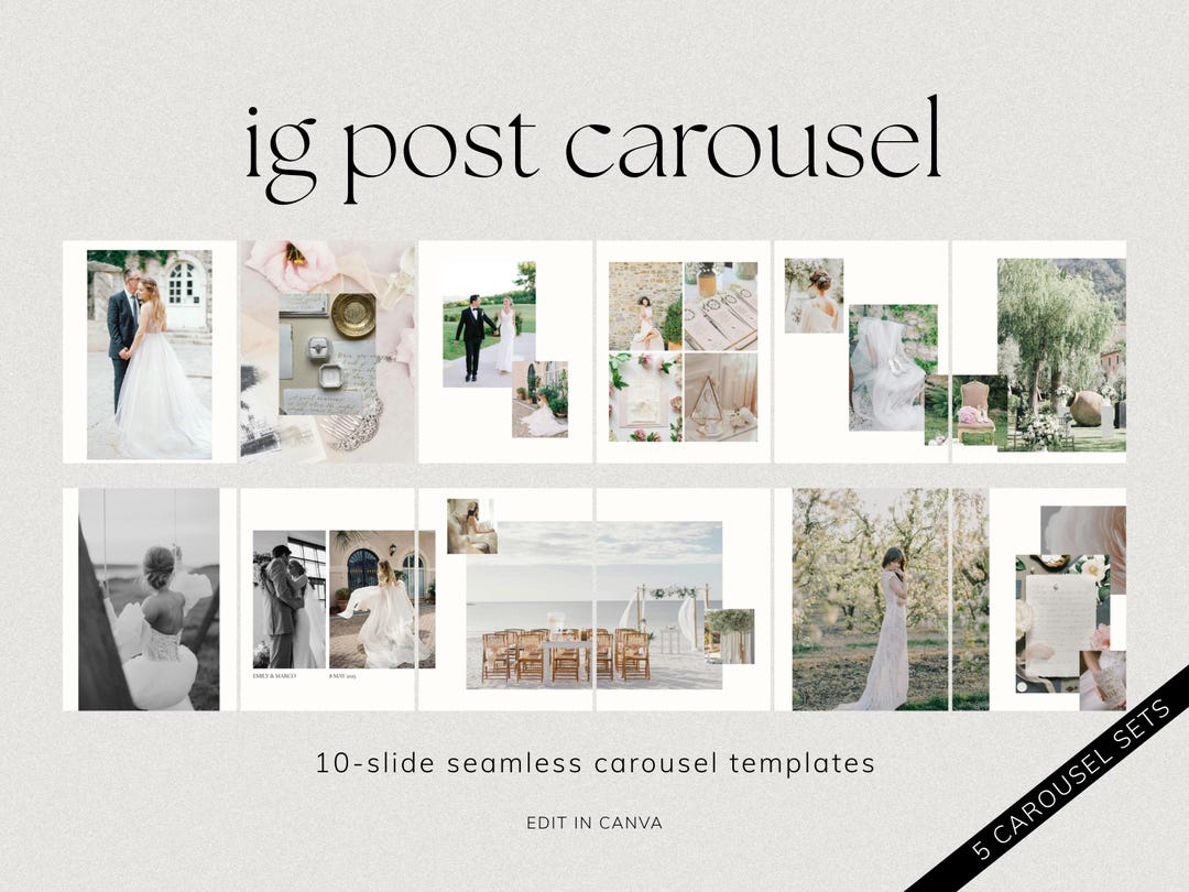 Elegant Instagram Carousel Photo Template for Photographers, Canva ...