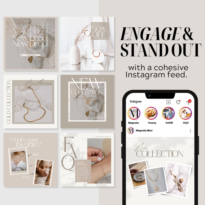 Editable Instagram Posts for Permanent Jewelry | Canva Social Media ...