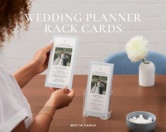 Wedding Planner Business Rack Card Flyer Canva Template, One Page Marketing Flyer, Editable Printable Services, Small Business Thin Flyer