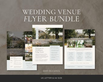 Wedding Venue Flyer Template, Event Rental Marketing Canva Asset (Digital Download)