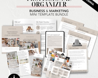 Professional Organizer Templates Bundle, Contract, Flyer (Canva Templates)