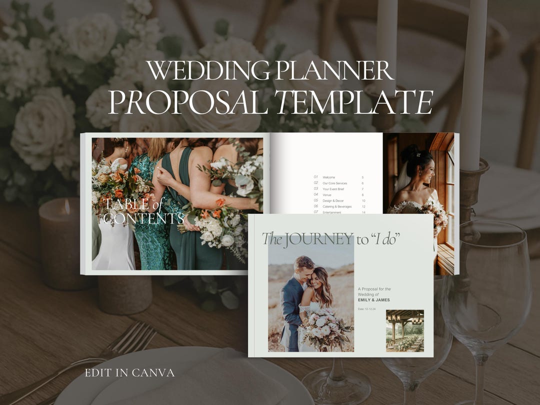 Wedding Planner Proposal Template, Editable Canva Proposal Template ...