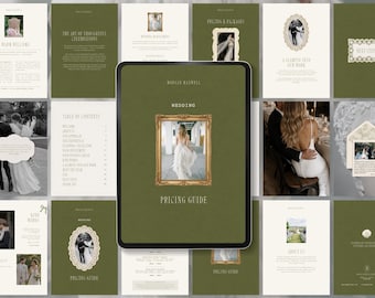 Wedding Planner Pricing Guide Canva Template, Editable Price List, Luxury Old Money Aesthetic for Event Planning Business