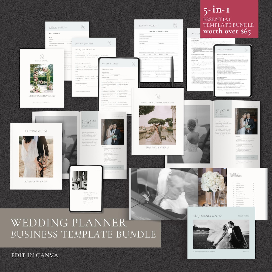 Wedding Event Planner Business Template With Price List, Questionnaire ...