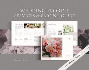 Wedding Florist Pricing Guide Template, Canva Editable (Digital Download)