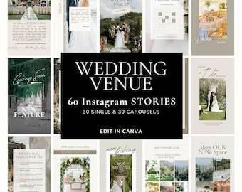 Wedding Venue Instagram Story Templates, Canva Social Media Posts