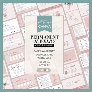 Permanente Sieraden Business Starter Kit met Garantie Zorgkaart Permanente Sieraden Bedankkaart Permanente Sieraden Visitekaartje CT08