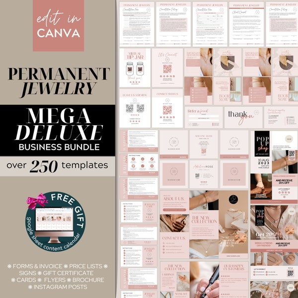 Permanent Jewelry Business Starter Kit, Permanent Jewelry Consent Forms and Waiver, Permanent Jewelry Care and Business Cards, Jewelry Tools