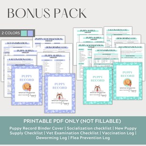 Fillable Breeder Puppy Pack With Puppy Medical Record, Puppy Profile, Dog Breeder Forms, Puppy ...