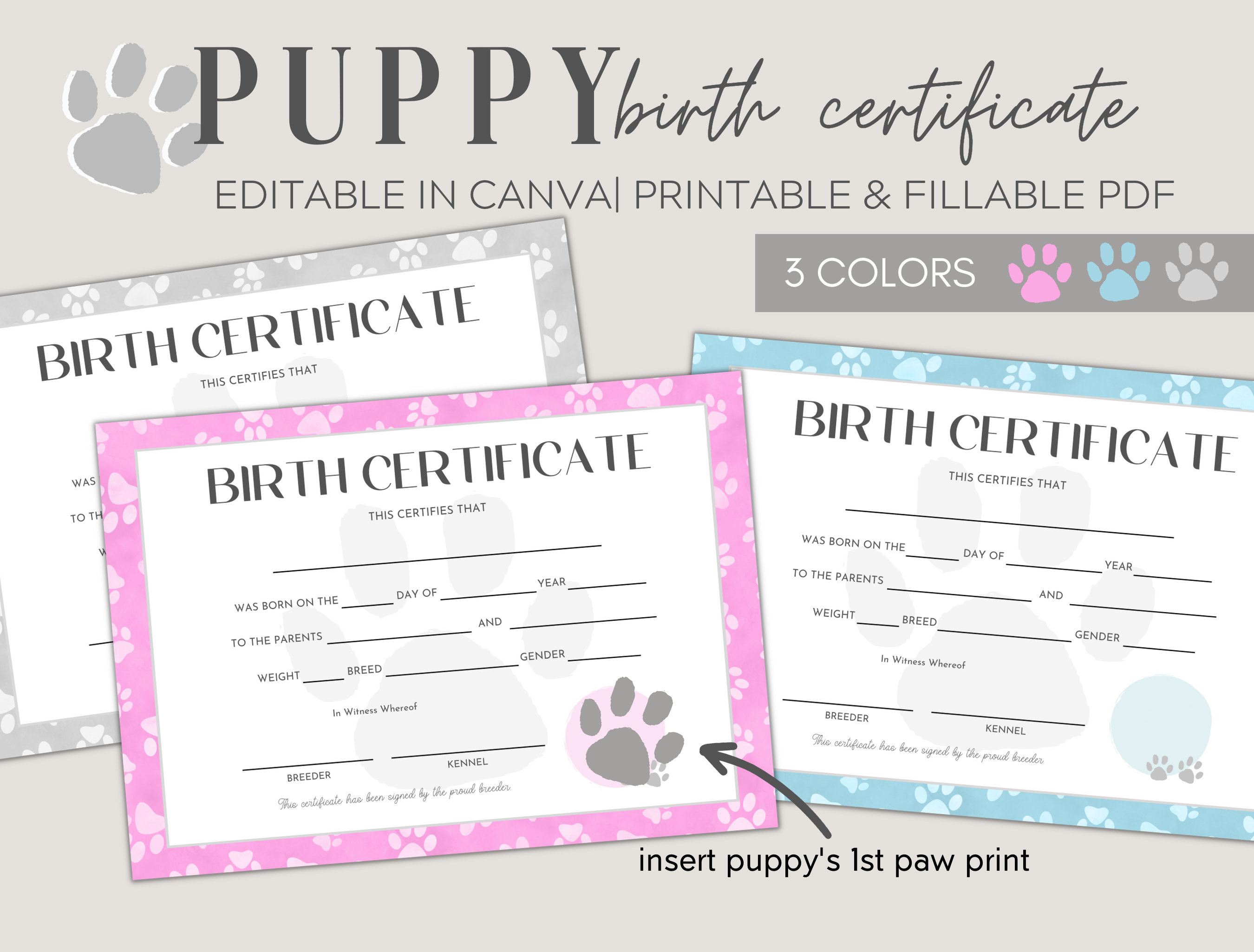 Puppy Birth Certificate Printable - Il Fullxfull.4914829170 4lf2 