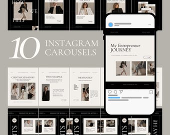Canva Instagram Carousel Templates, Business Coach Educational Social Media Kit (Digital Download)
