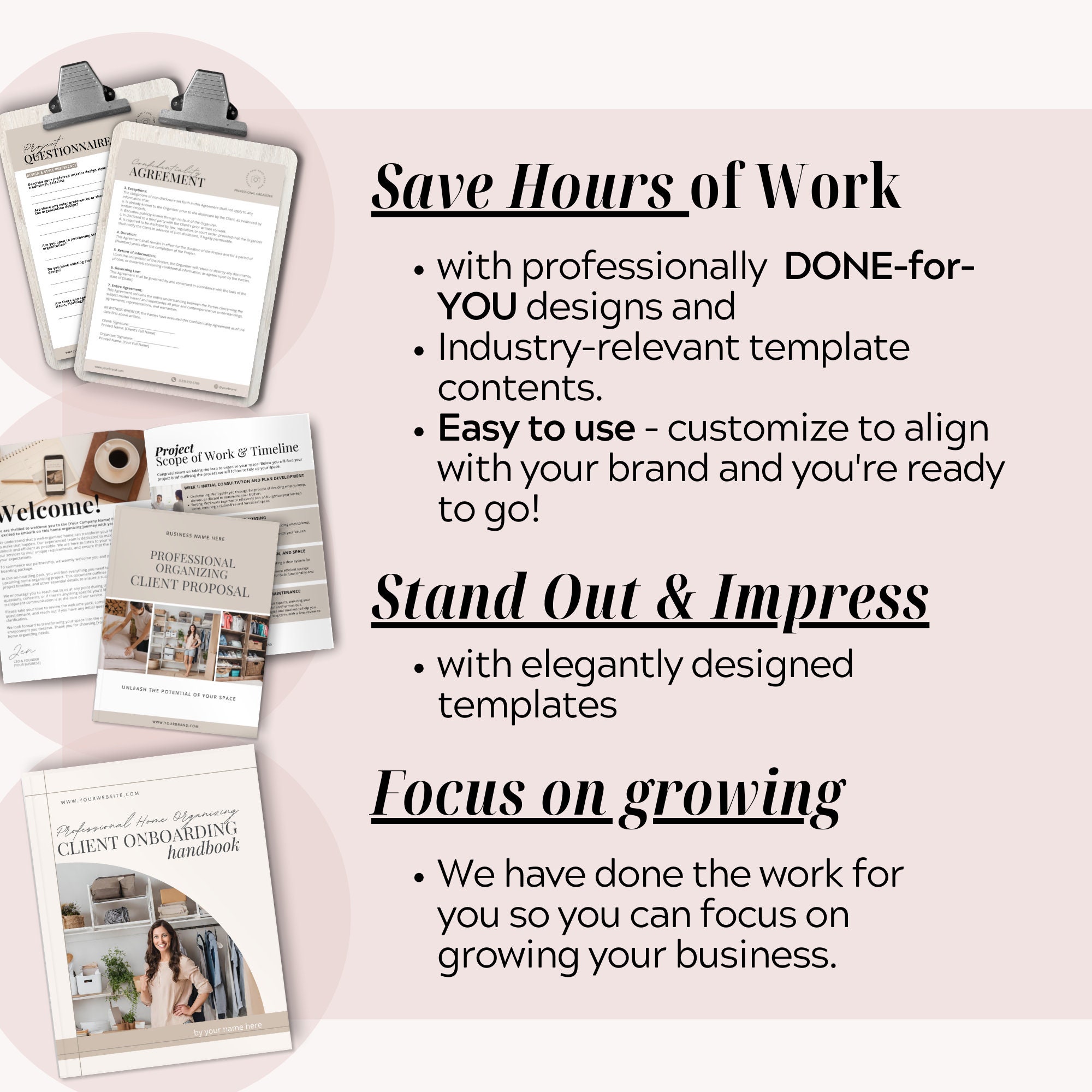 Professional Organizer Templates With Home Organizer Contract