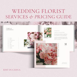 Wedding Florist Pricing Template, Editable Canva Price List, Services and Pricing Guide for Wedding Florists, Event Florists, Flower Shop