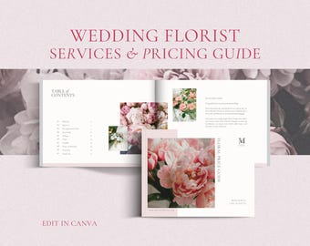 Wedding Florist Pricing Template, Elegant Canva Guide (Digital Download)